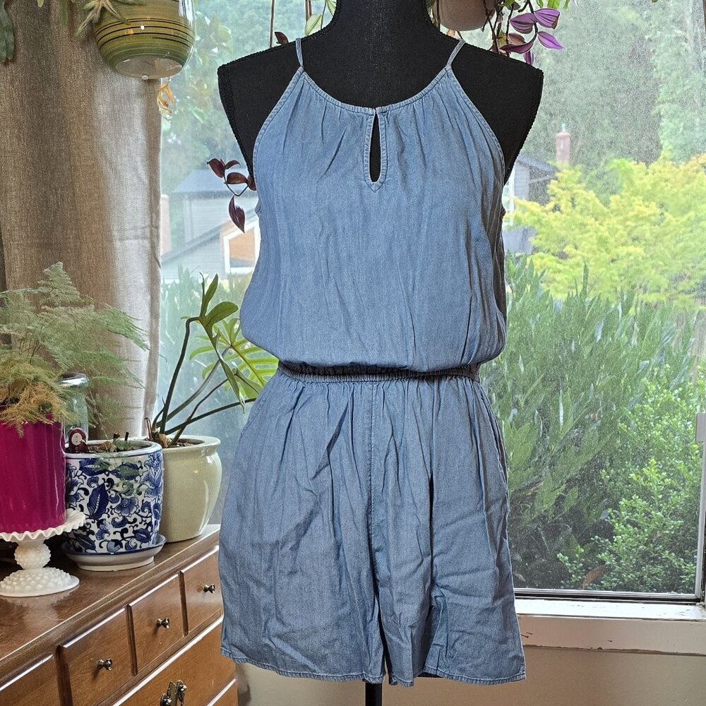 Old Navy Chambray Tencel Shorts Romper S